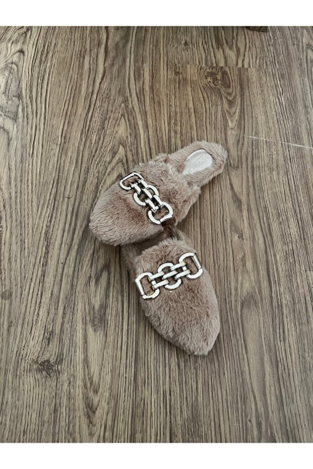 Tüylü peluş terlik - 2