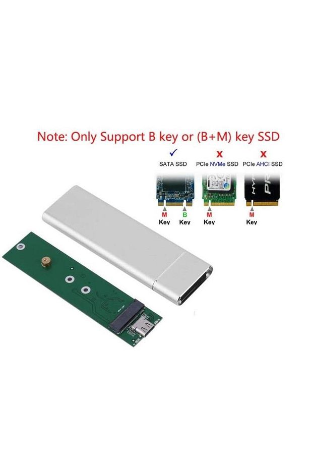 M.2 Sata SSD Ngff To Type C USB 3.0 B-Key Mini Çevirici Adaptör  Kutusu - 3