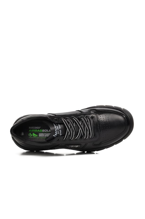 Ayakmod Siyah Haki Deri Erkek Sneaker - 4