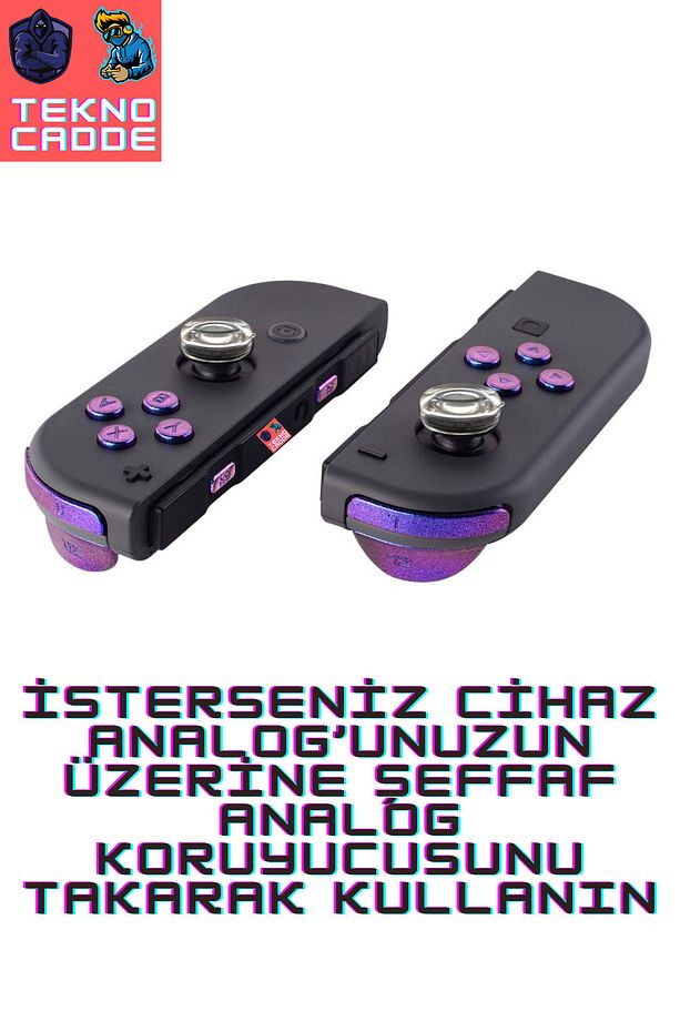 Switch/Switch Lite/Switch OLED JoyCon Uyumlu ŞEFFAF Analog Yükseltici-Analog Koruyucu Silikon PAD - 4