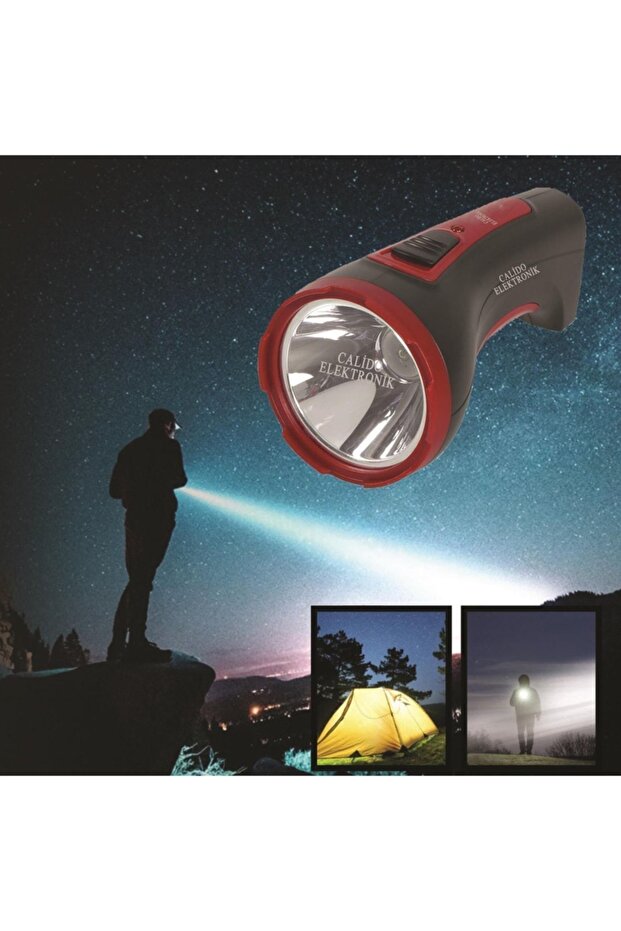 3 Watt Şarjlı El Feneri Uzak Menzil Led Lamba El Projektörü Ev Okul Kamp Güvenlik Feneri Gs-4251 - 1