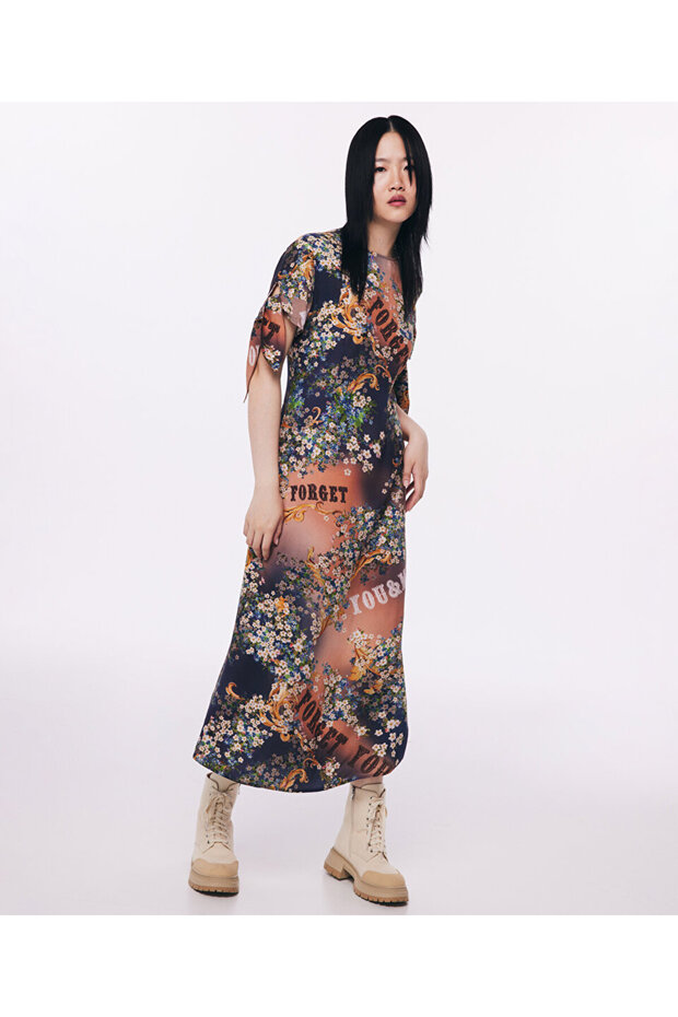 Çiçek desen elbise - 5