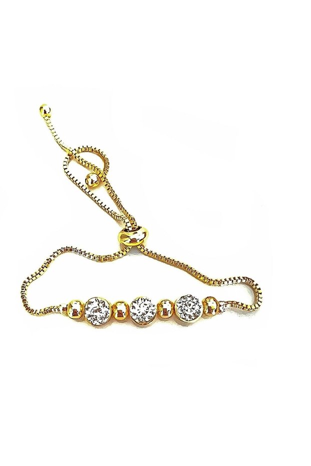 Stone Elevator Gold Color Triple Bracelet Zircon Paste 1033 -