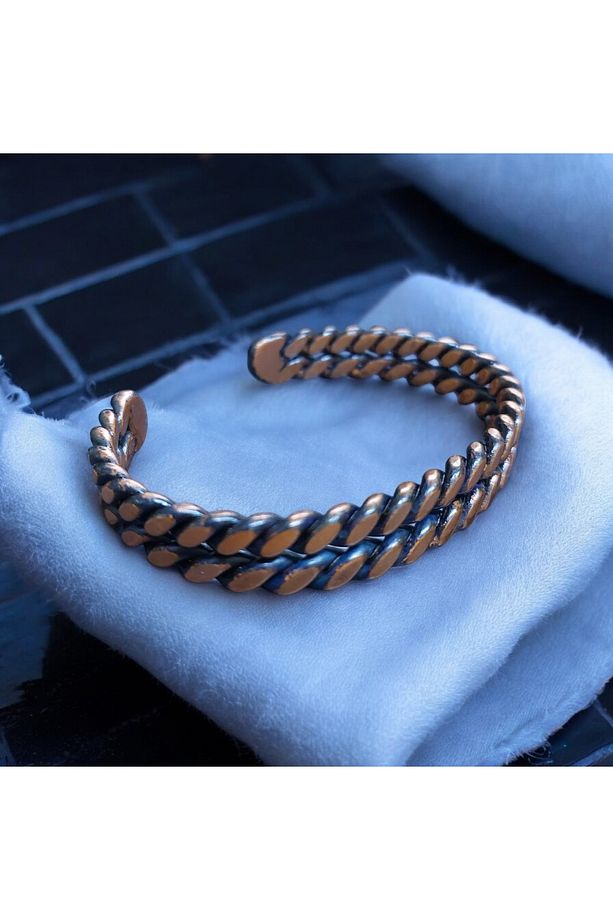 %100 Saf Bakır Bileklik Unisex Bileklik Osmanlı Bakır Bilezik Ayarlanabilir Antialerjik Bileklik - 3