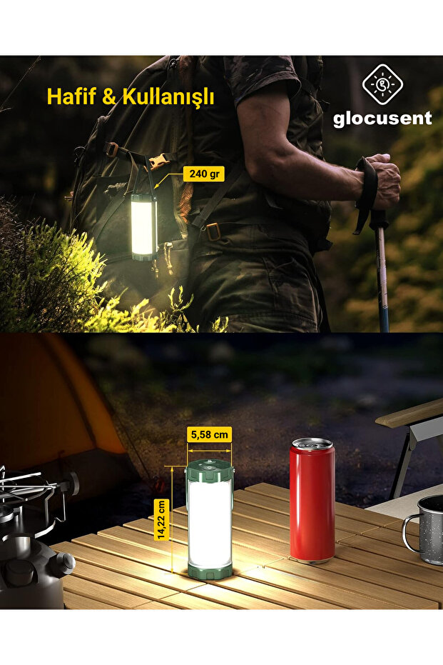 Kamp Feneri Lambası 120 Saat Şarjlı Kullanım, Ip68 Su Geçirmez, Kamp, Deprem Çantası Feneri Ve Afet - 7