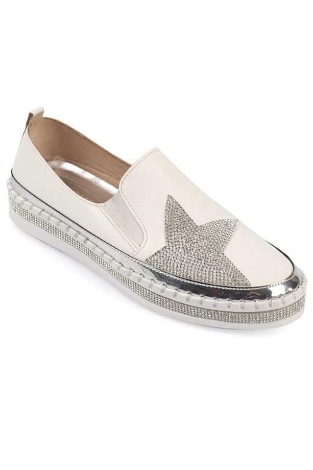 Kadın Ortopedik Taban Taşlı Espadril Ayakkabı - 3