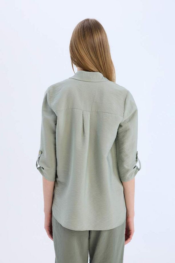 Yeni Sezon Regular Fit Basic Düz Uzun Kollu Gömlek - 6