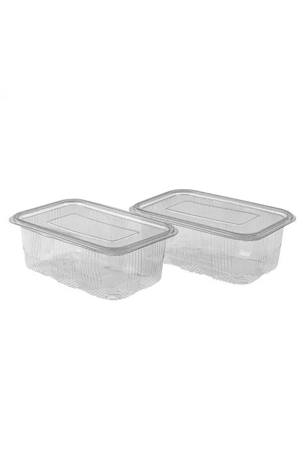 Kullan At Tek Kullanımlık Plastik Sızdırmaz Kapaklı Kap Kase Saklama Kabı 1000 gr Cc 50 Adet - 2