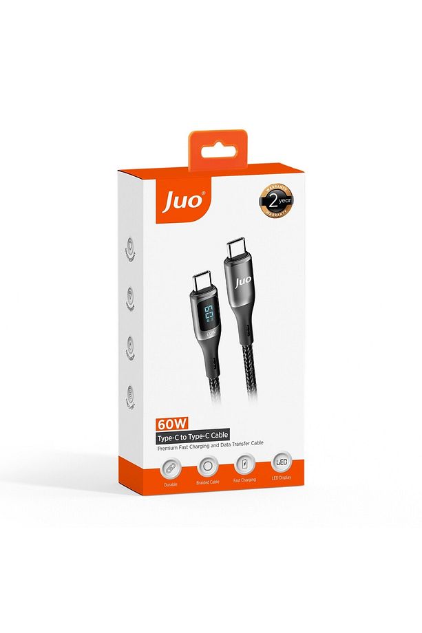60w Dijital Led Ekranlı Örgülü Usb Type-c To Type-c Hızlı Şarj Ve Data Kablosu 2 Metre - 7