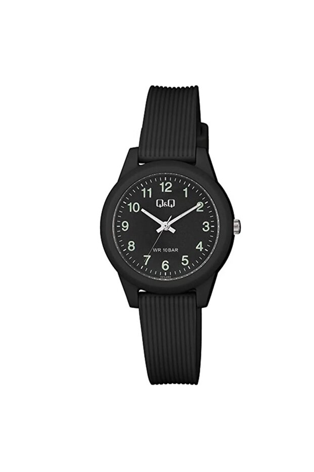 Vs13J002Y Black Silicone Cord Numerological Women's Wristwatch