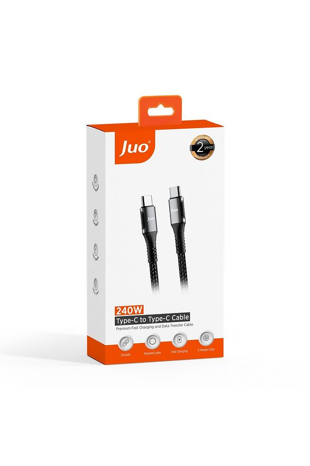 240w 5a E-mark Çipli Örgülü Usb Pd Type-c To Type-c Hızlı Şarj Ve Data Kablosu 2 Metre - 7