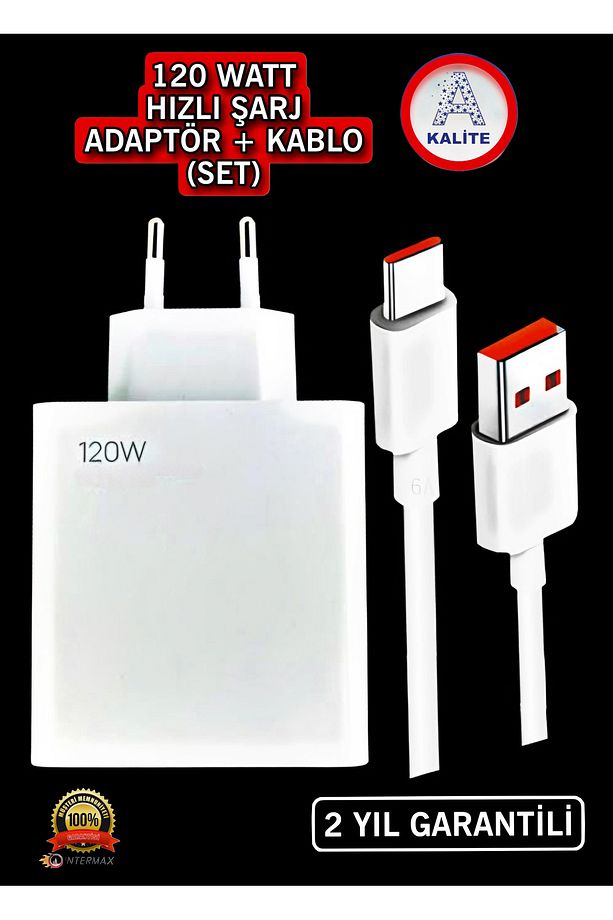 Type-c 120w (WATT) Turbo Şarj Aleti Cihazı Adaptörü Kablo (SET) - 1