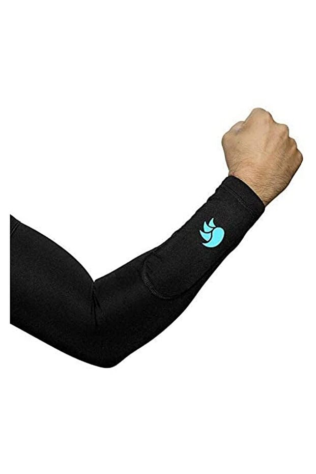 Compression Arm Sleeve | Black, Medium | Unisex | Polyester Fabric For Support & Recovery