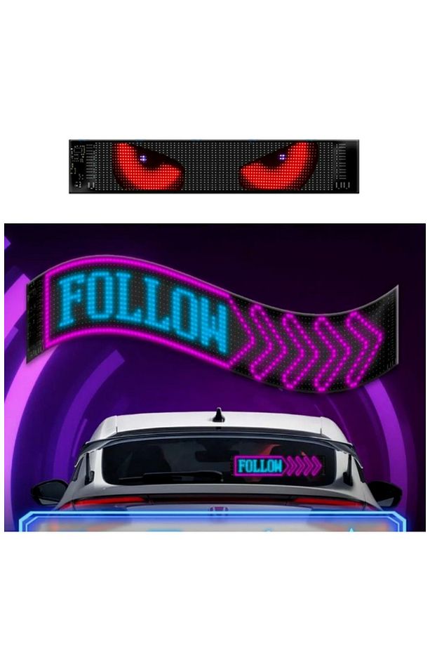 12 cm - 59,5 cm Silikon Led Ekran Matrix Panel Led Cama Yapışan Motor Araba Tır Yazısı Esnek Led - 4