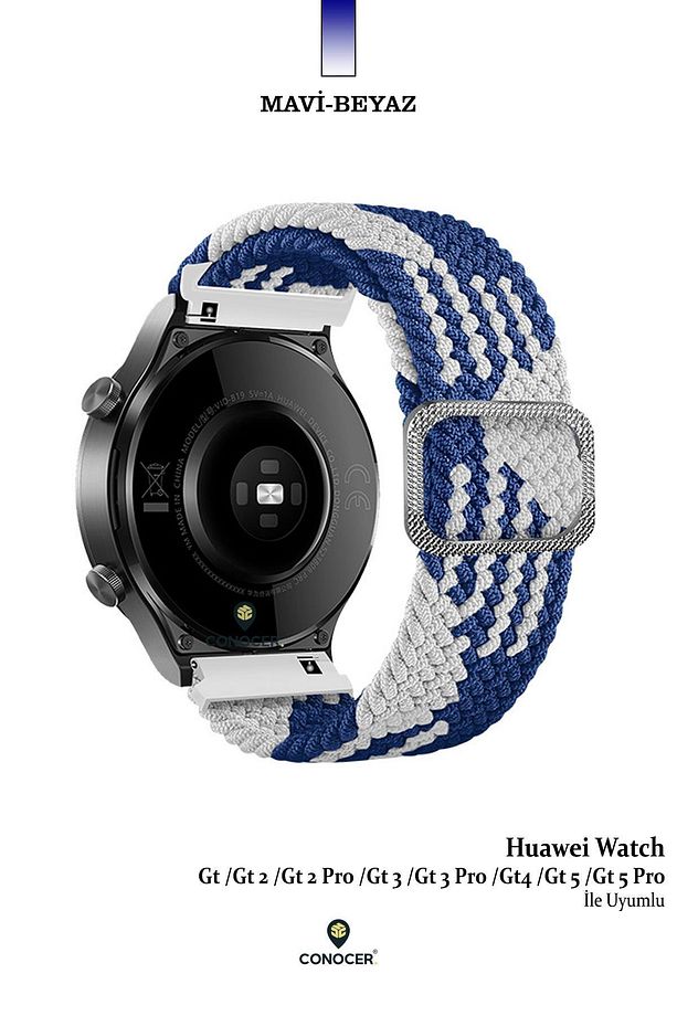 Huawei Watch Gt4 / Gt5 / Gt5 Pro 46mm Uyumlu Dokuma Hasır Tasarım Mikrofiber Kordon - 1