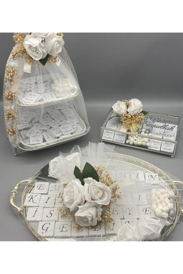 İsteme Çikolatası - Çikolata Kutusu, Çikolata Tepsisi ve İkramlık 3'lü Set - 1