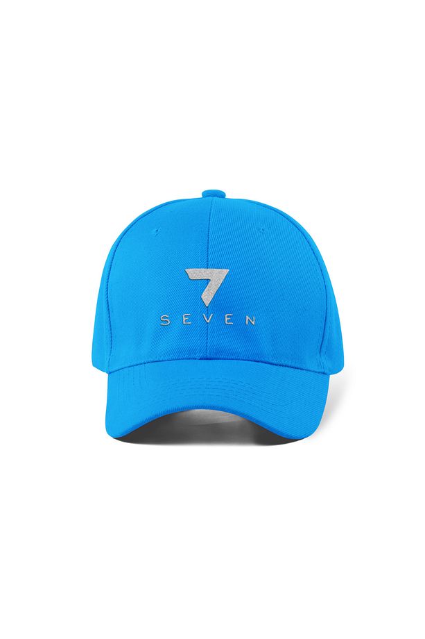 Seven Nakışlı Şapka – Mavi %100 Pamuk Gabardin Unisex Model - 1