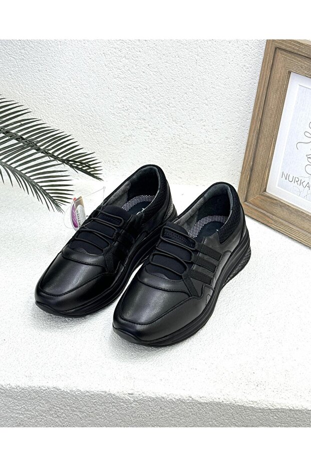 JULIA GENUINE LEATHER ORTHOPEDIC RUBBER DETAILED SHOES WOMEN