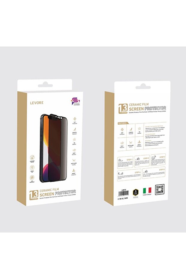 Screen Protector Ceramic for iPhone 13 Pro - Privacy Black - 2
