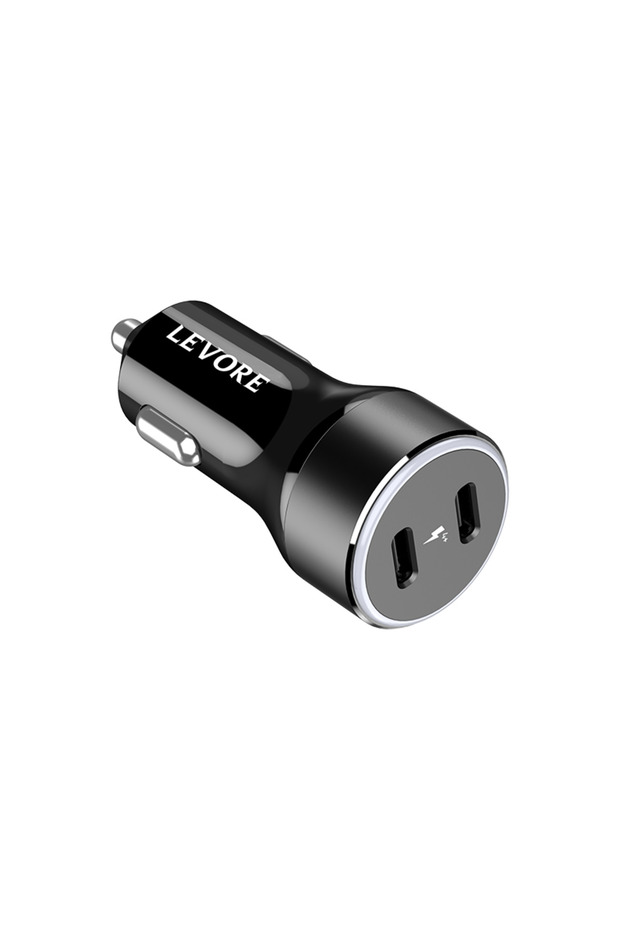 شاحن سيارة 54 وات 2X USB-C PD منافذ - أسود