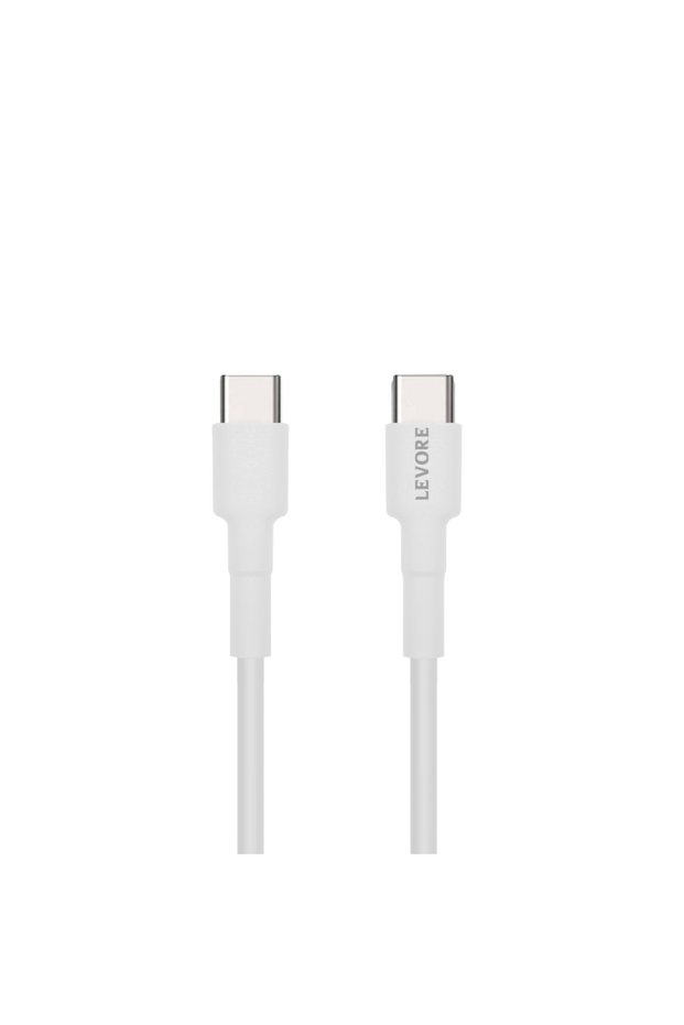 كابل شحن TPE Type-C إلى Type-C بطول 1 متر بلاستيك - أبيض