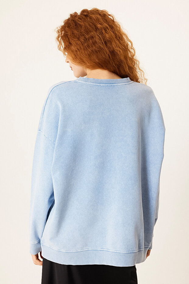 Bisiklet Yaka Oversize Sweatshirt - 2