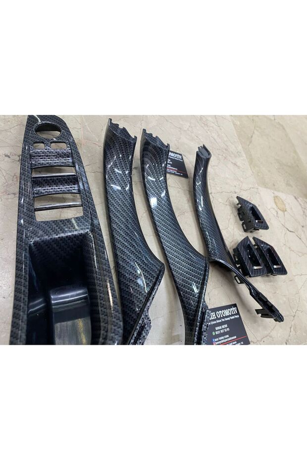 BMW 5 SERİSİ F10 F11 F18 KARBON KAPI TUTAMAK SETİ SIFIR 7 PARÇA - 3