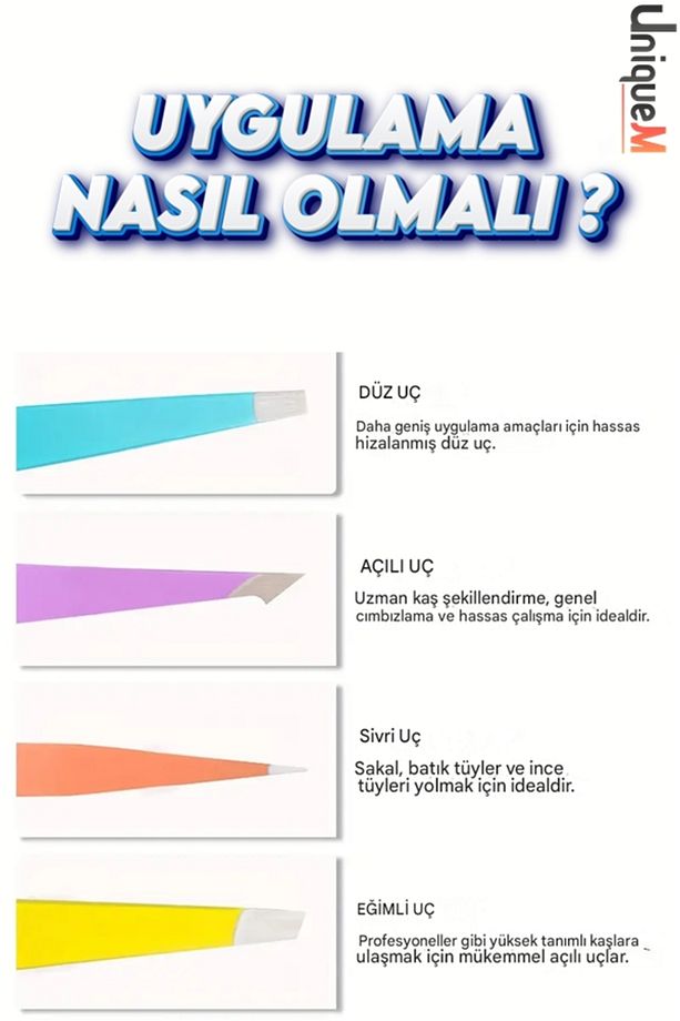 4lü Cımbız Seti Profesyonel Batık Düz Yan Kavisli Cımbız Seti - 6