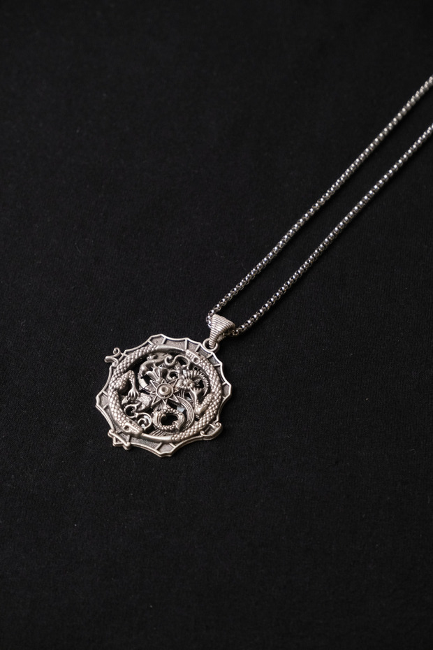 Dragon Medallion Stainless Steel Chain Men's Necklace