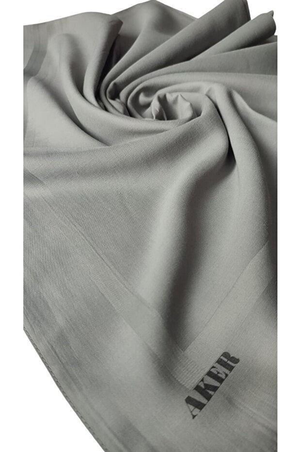 Gray Plain Cotton Scarf 972 - 6