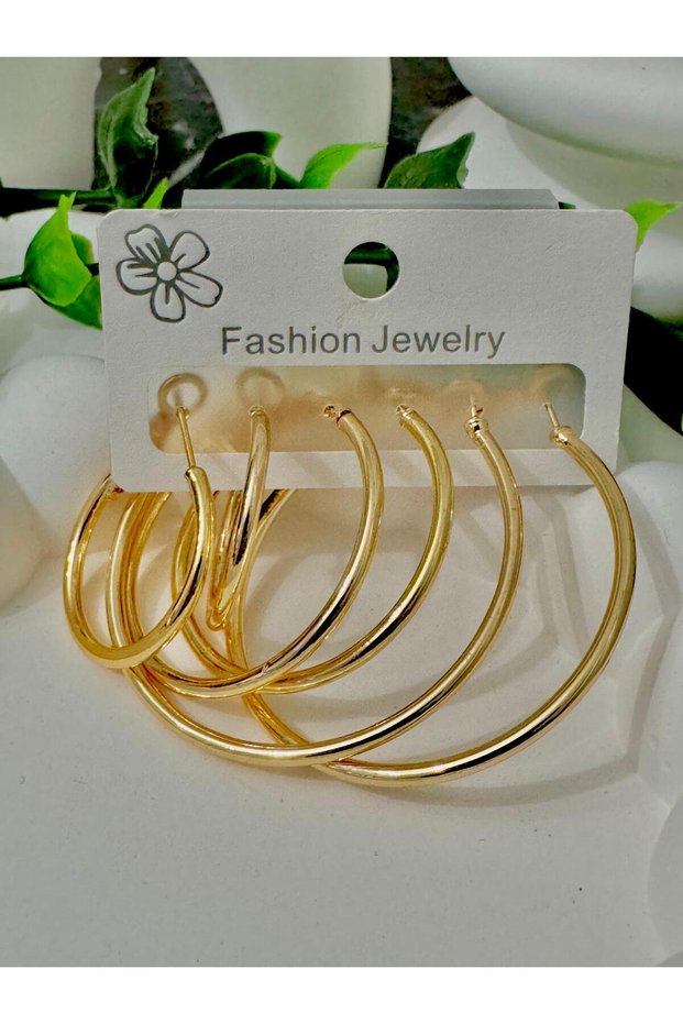 Six-Clip Ring Earrings Women's Set Earrings Ring Combination Earrings 3 Pairs of Earrings
