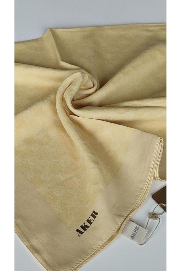 Sarı Elegance Monogram Eşarp - 2