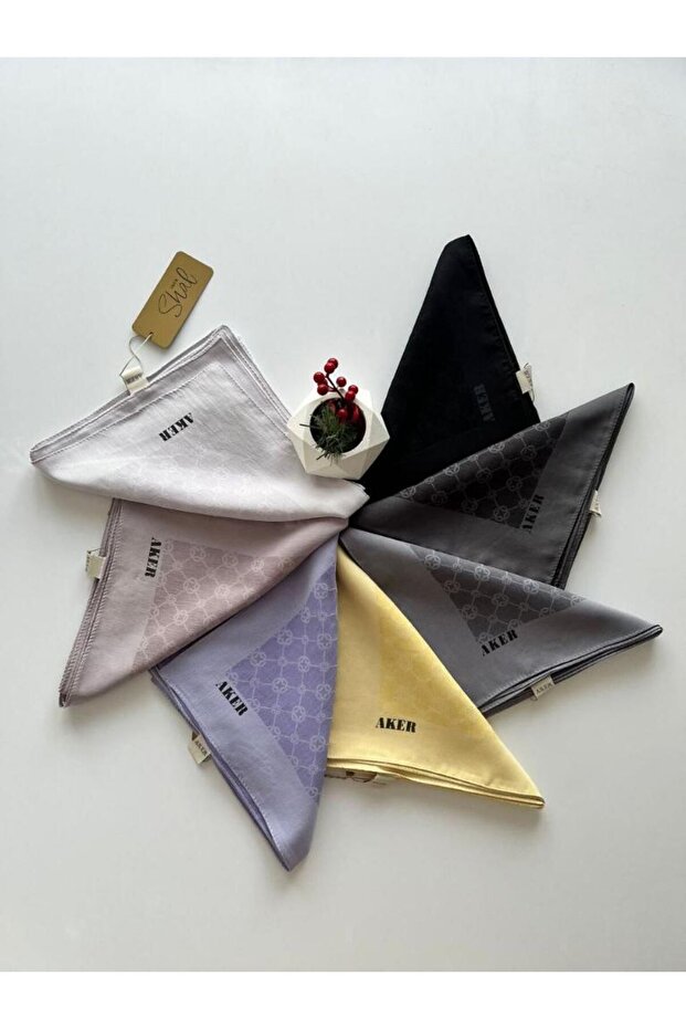 Lavanta Elegance Monogram Eşarp - 4