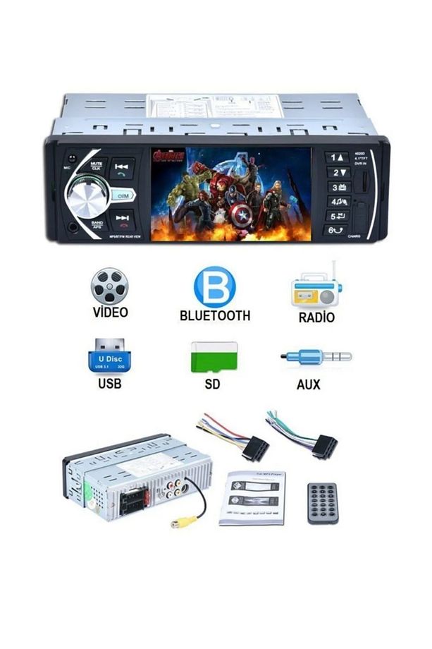 CTC-4070 Araba Oto Teyp Görüntülü 4,1'Uyumlu ' Ekranlı Bluetooth-usb-sd Rgb 7 Farklı Tuş Rengi - 1