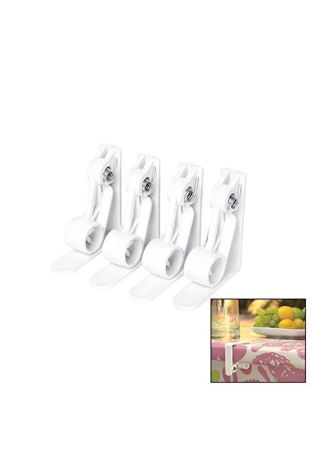 4 Pieces White Plastic Spring Table Latch - 1