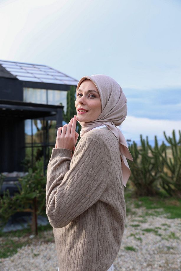 Celina Jakar Eşarp Gri Pembe 9902-13 - 2