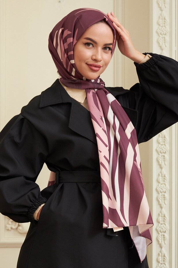 Hawaiian Cotton Viscose Shawl Claret Red