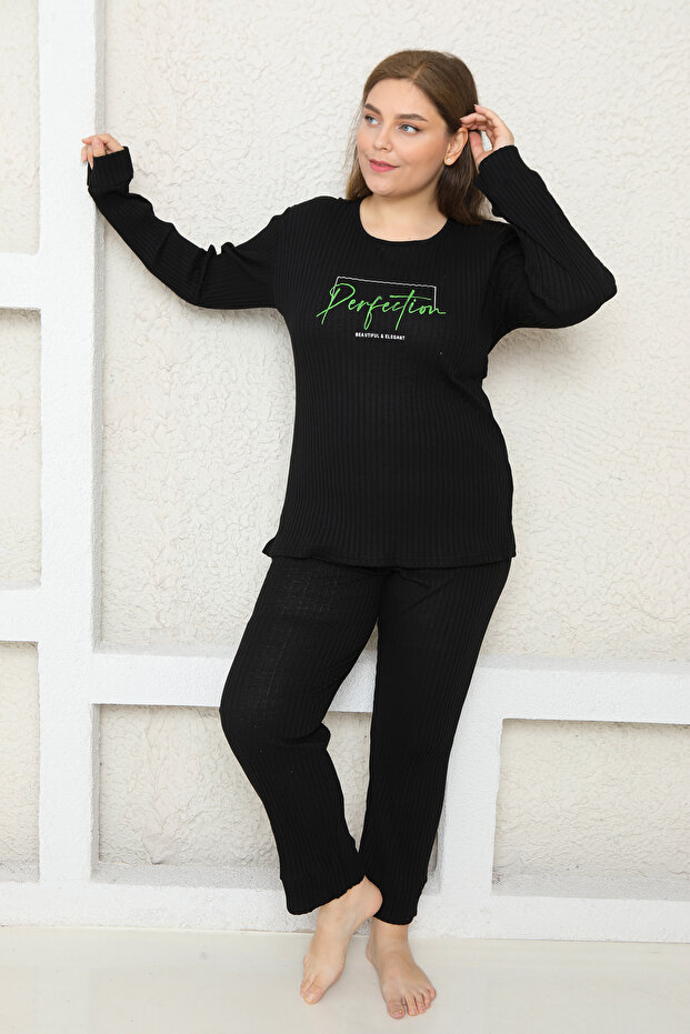 Large Size Filled Pyjamas Suit - 4