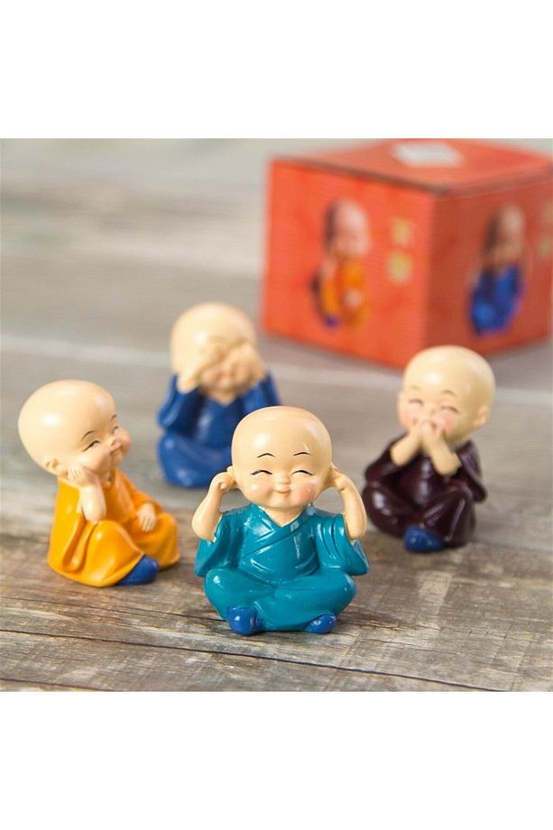 Görmedim Duymadım Bilmiyorum Umursamıyorum Sevimli Buda 4lü Biblo - 8