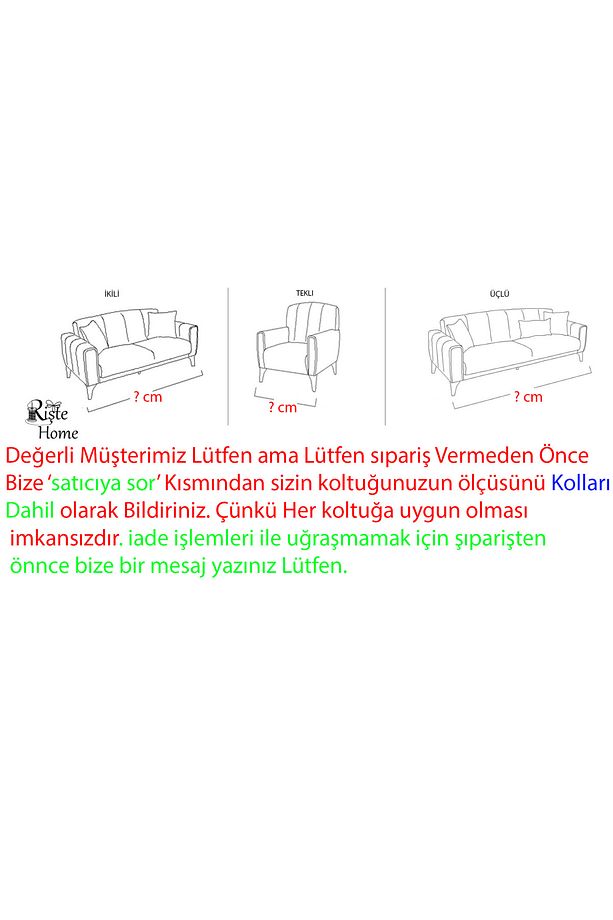 Kaliteli Standart Yarı Kaplama Tekli 1 Adet Jakarli Koltuk, Kanepe,çekyat Örtüsü,likrali,lastikli, - 2
