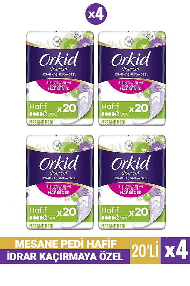 4 Adet Discreet Mesane Pedi Hafif 20 Adet Idrar Kaçırmaya Özel 20'li x 4 Adet - 1