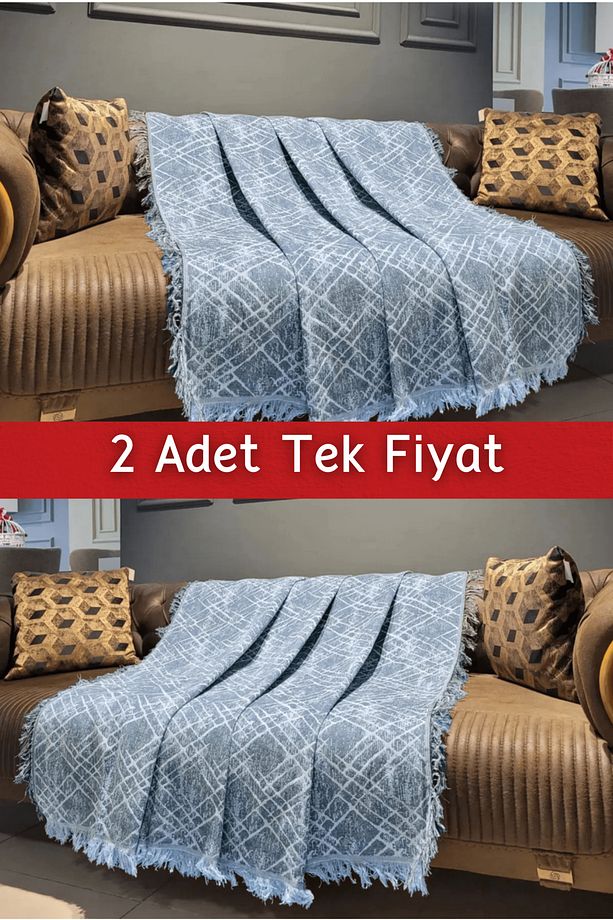 Ikili Set Dokuma Koltuk Örtüsü Seti 170x220cm - 1