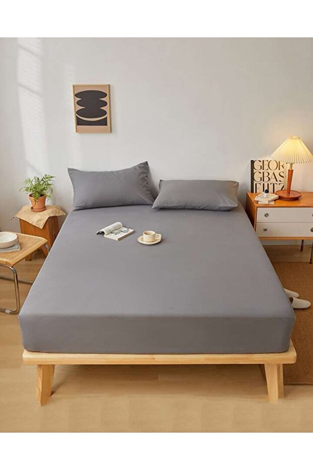 طقم ملاءات مطاطية من القطن Ranforce مع غطاء وسادة - 1