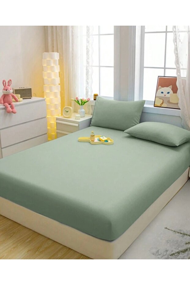 طقم ملاءات مطاطية من القطن Ranforce مع غطاء وسادة - 3