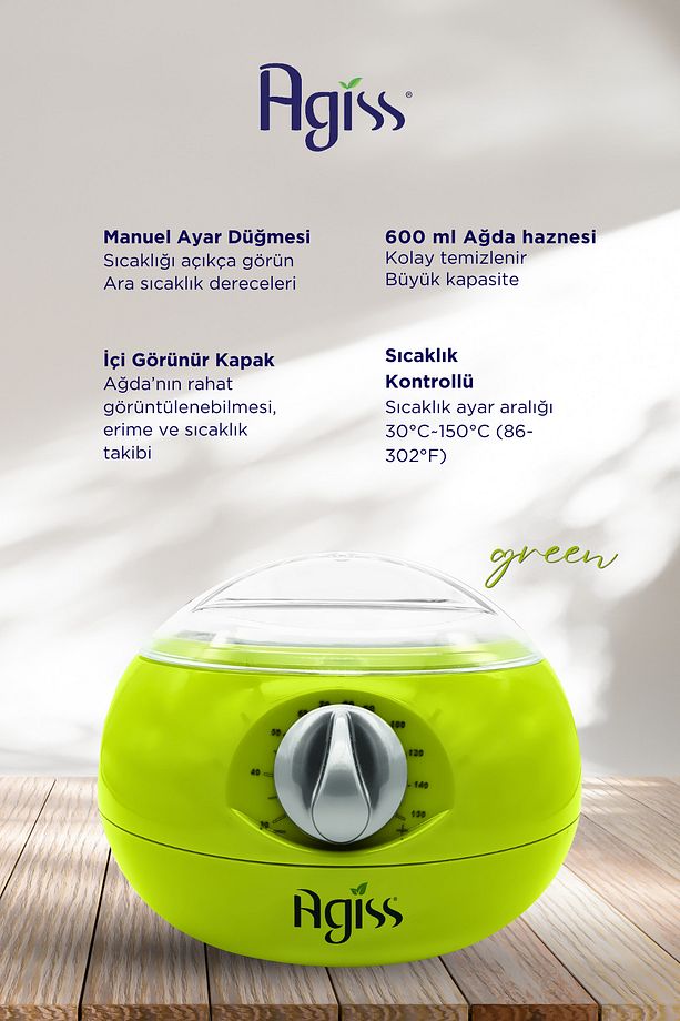 Exclusive Seri, Sir Ağda Isıtma Makinesi - Hızlı Isınma, Kolay Kullanım, Yeşil Renk - 4