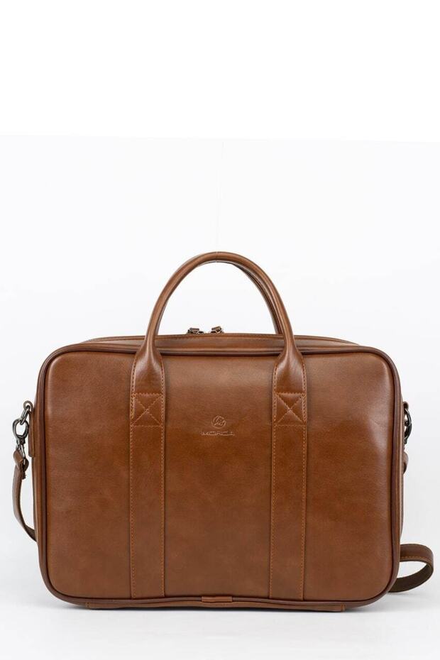 Macbook Compatible Organizer Laptop Briefcase 13" & 14" Inch Tan