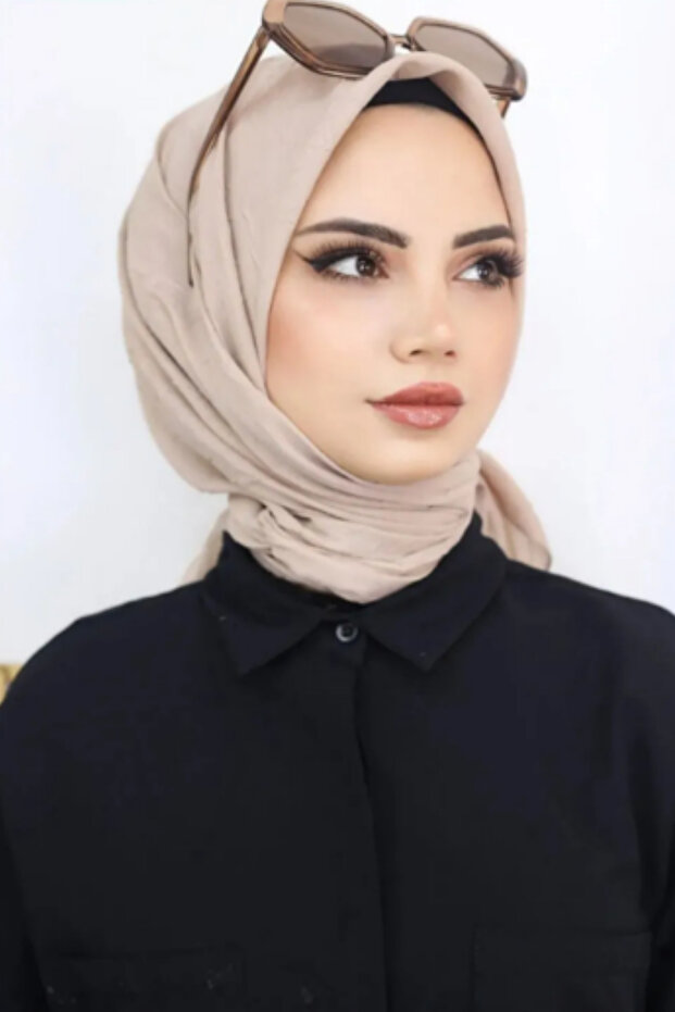 Women's Hijab Practical Bamboo Cashmere Scarf Stone Color
