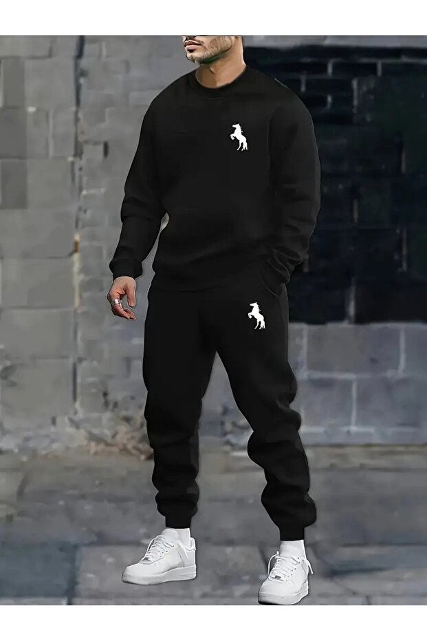 Unisex Horse Patterned Tracksuit Set