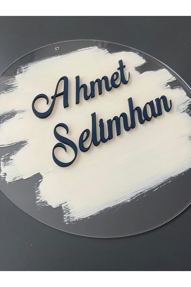 Özel Tasarım Şeffaf Boyalı İsimli Pano Kapı Süsü-isme Özel Bebek Çocuk Genç Kapı Süsü - 3