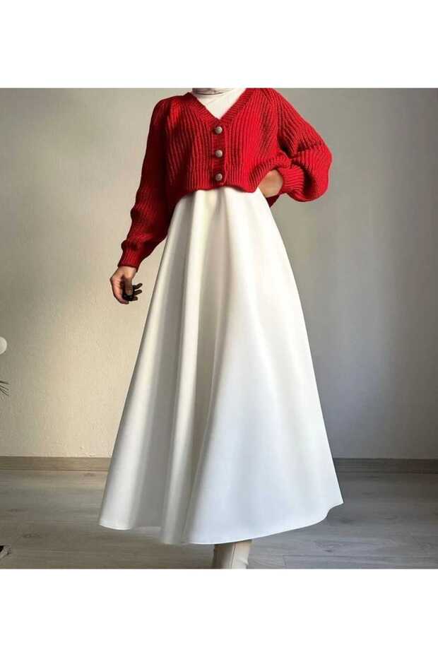 Women's Puff Scuba Flared Skirt